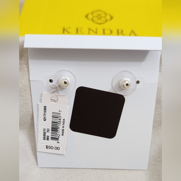 Kendra Scott Barrett Stud Earrings Silver NWT - Picture 5 of 7